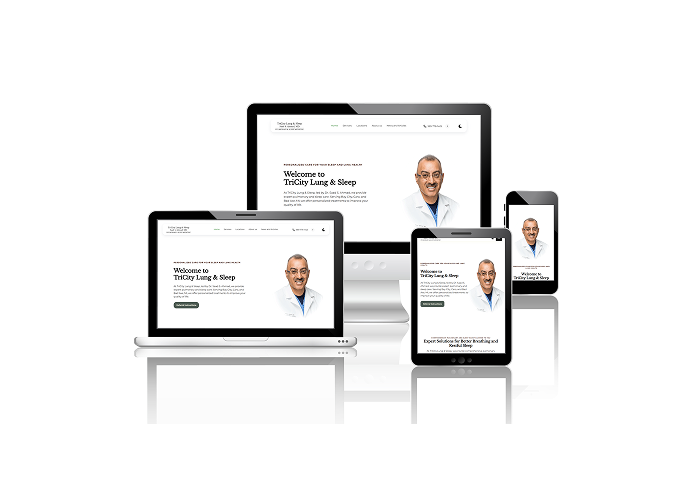 Website mockup for TriCity Lung & Sleep